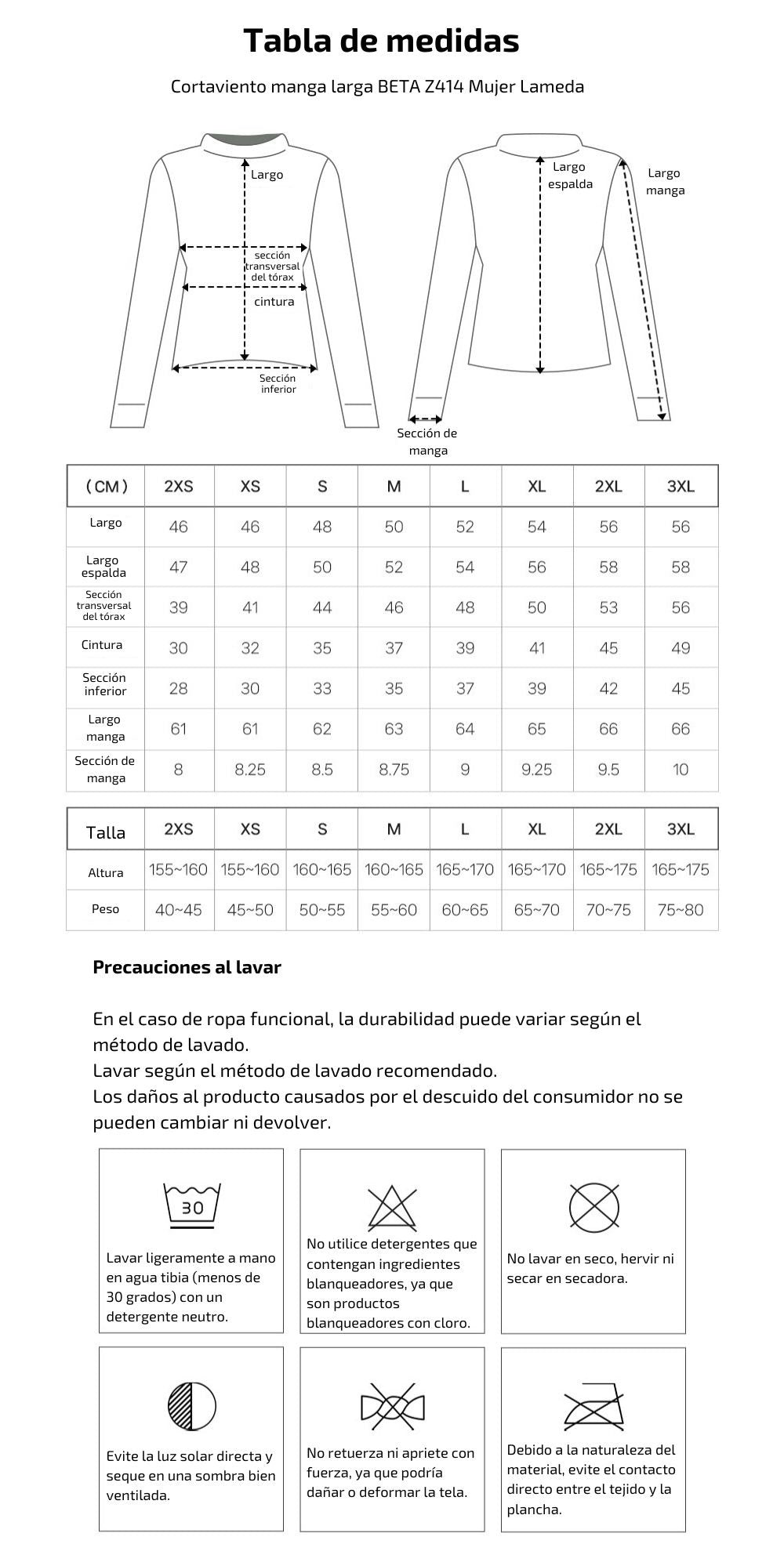Cortaviento manga larga BETA Z414 Mujer Lameda