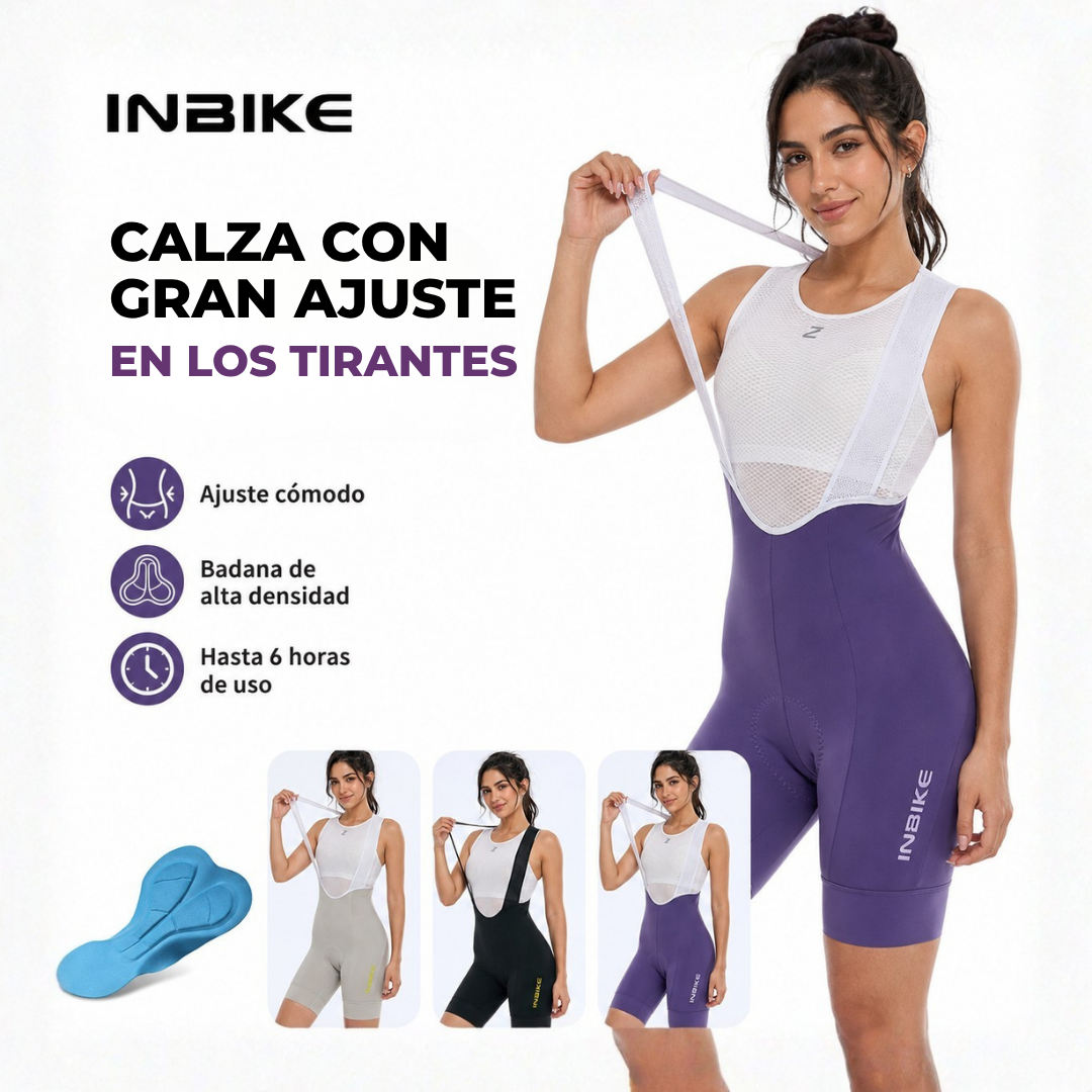 Calza Corta con Tirantes C881 Inbike Mujer