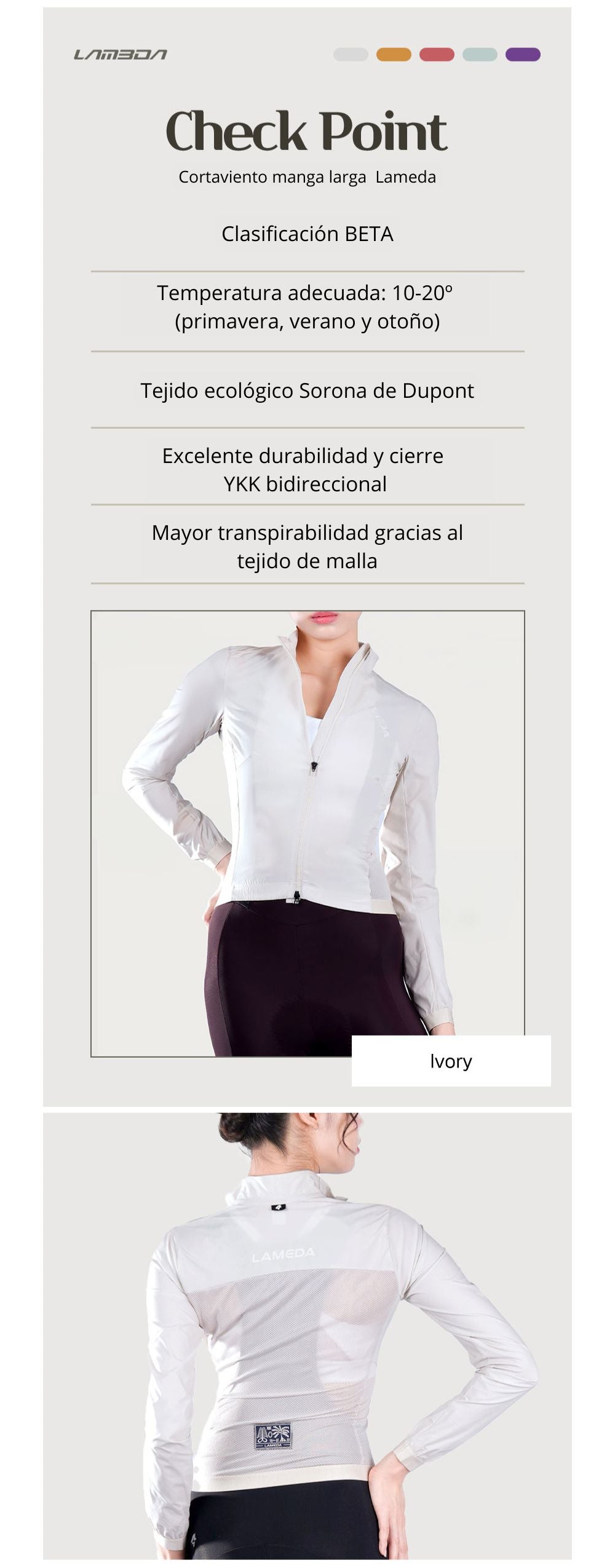 Cortaviento manga larga BETA Z414 Mujer Lameda