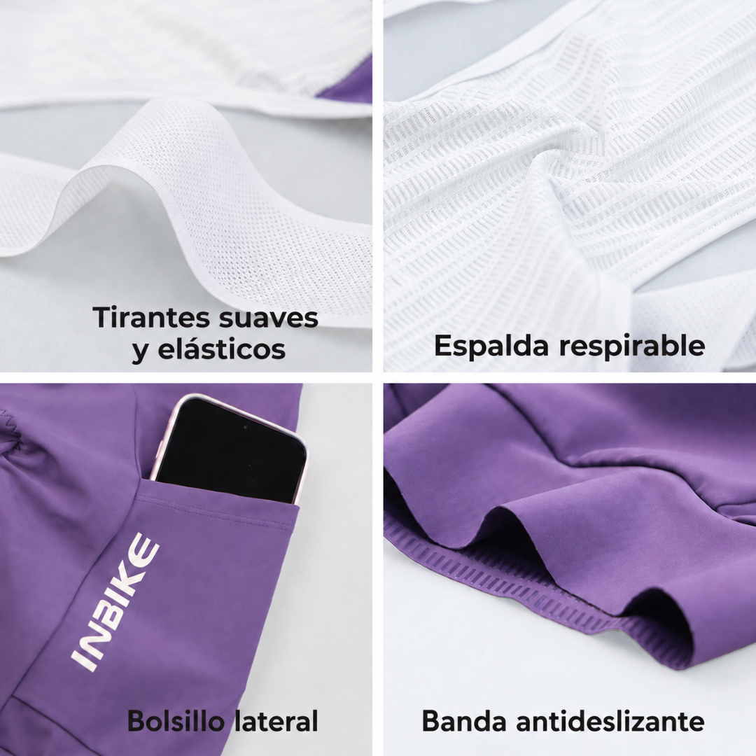 Calza Corta con Tirantes C881 Inbike Mujer